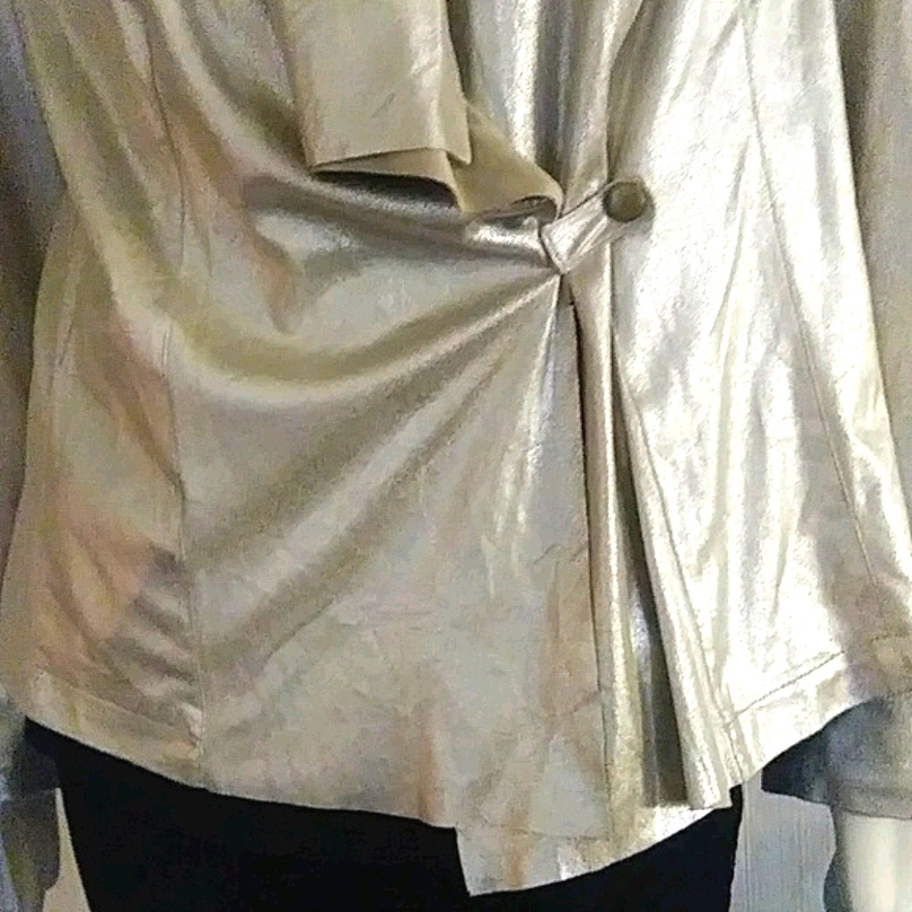 NWT Elloquii Luxurious, Metallic, Draped Jacket - Picture 3 of 8